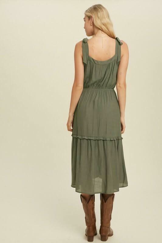 White Strap Midi Dress