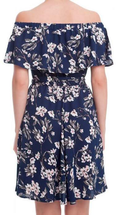 Floral Print Off-The-Shoulder Ruffle Dresses