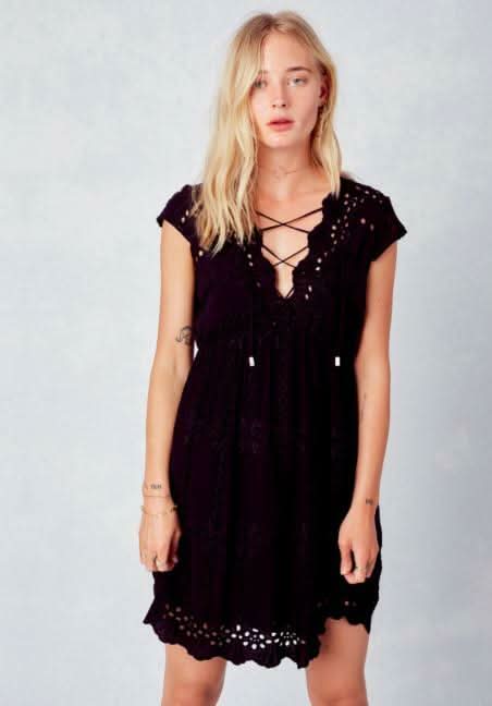 Black Eyelet Lace Dress