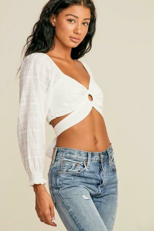 White Dressy Crop Top