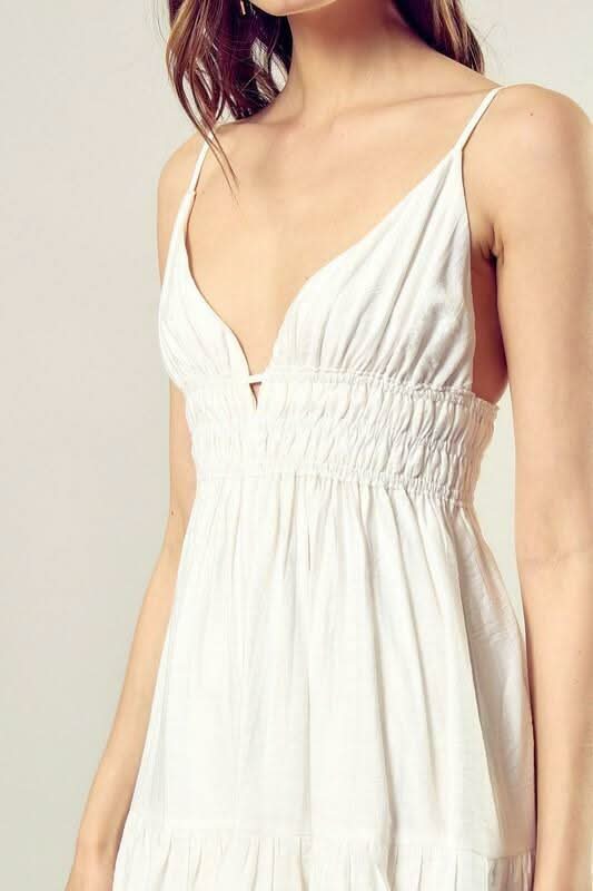 Always Graceful White Ruffled Mini Dress -  BohoPink