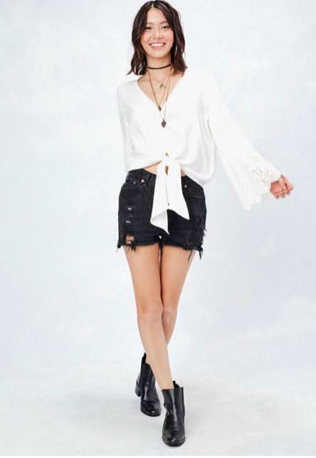 White Tie Front Crop Top