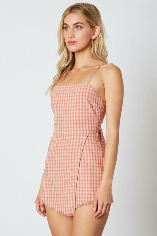Blush Gingham Romper
