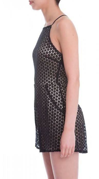 Black Lace Tie-Back Romper