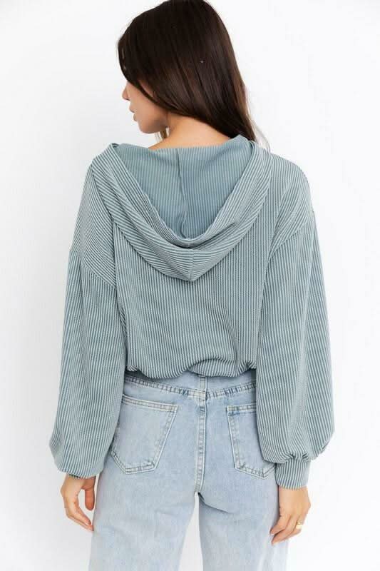 Basic Mode Dusty Blue Hoodie -  BohoPink