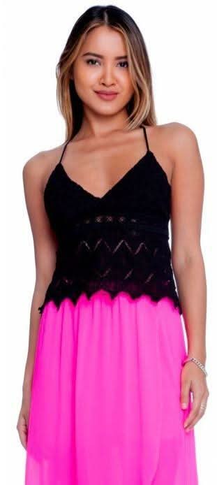 Black Crochet Crop Top