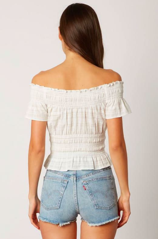 It's All Good White Off-the-Shoulder Crop Top -  BohoPink