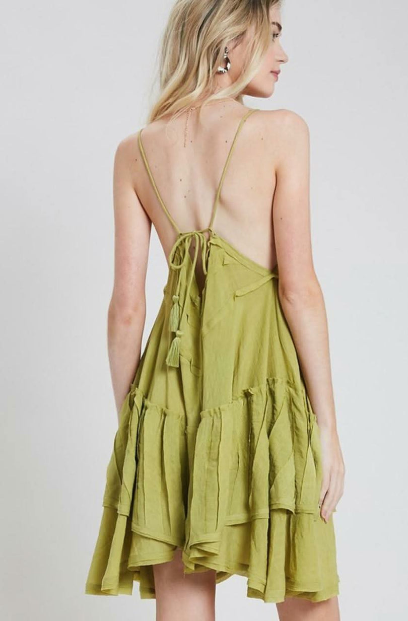 Cara Lime Swing Dress -  BohoPink