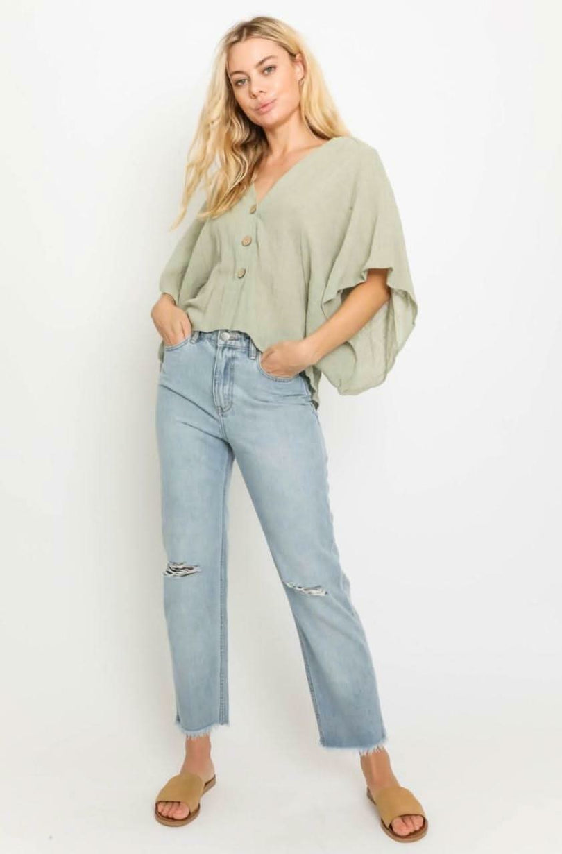 Sage Green Poncho Top