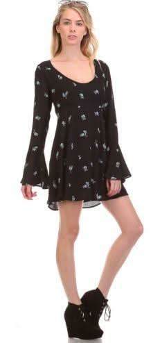 Bell Sleeve Floral Mini Dresses