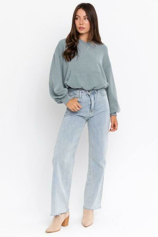 Basic Mode Dusty Blue Hoodie -  BohoPink