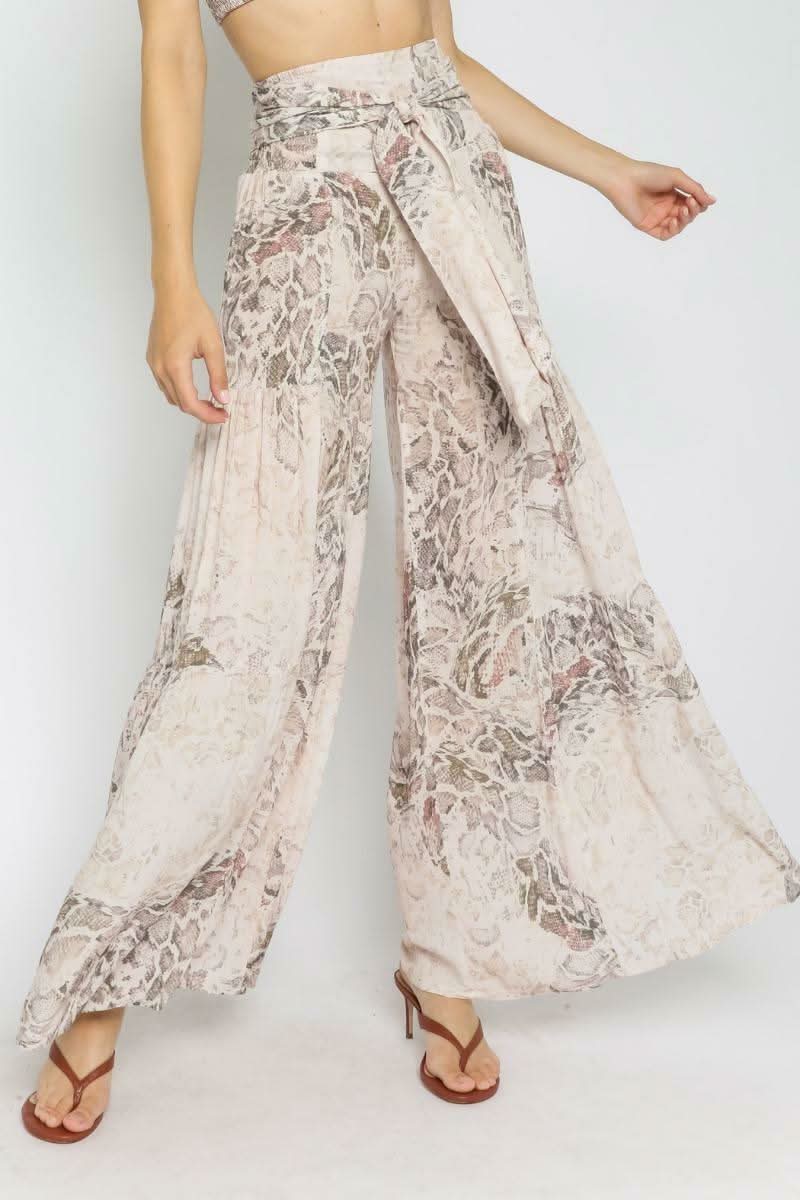 Snake Print Two-Piece Jumpsuit Set