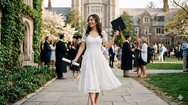 White Graduation Dresses That Feel as Special as Your Big Day