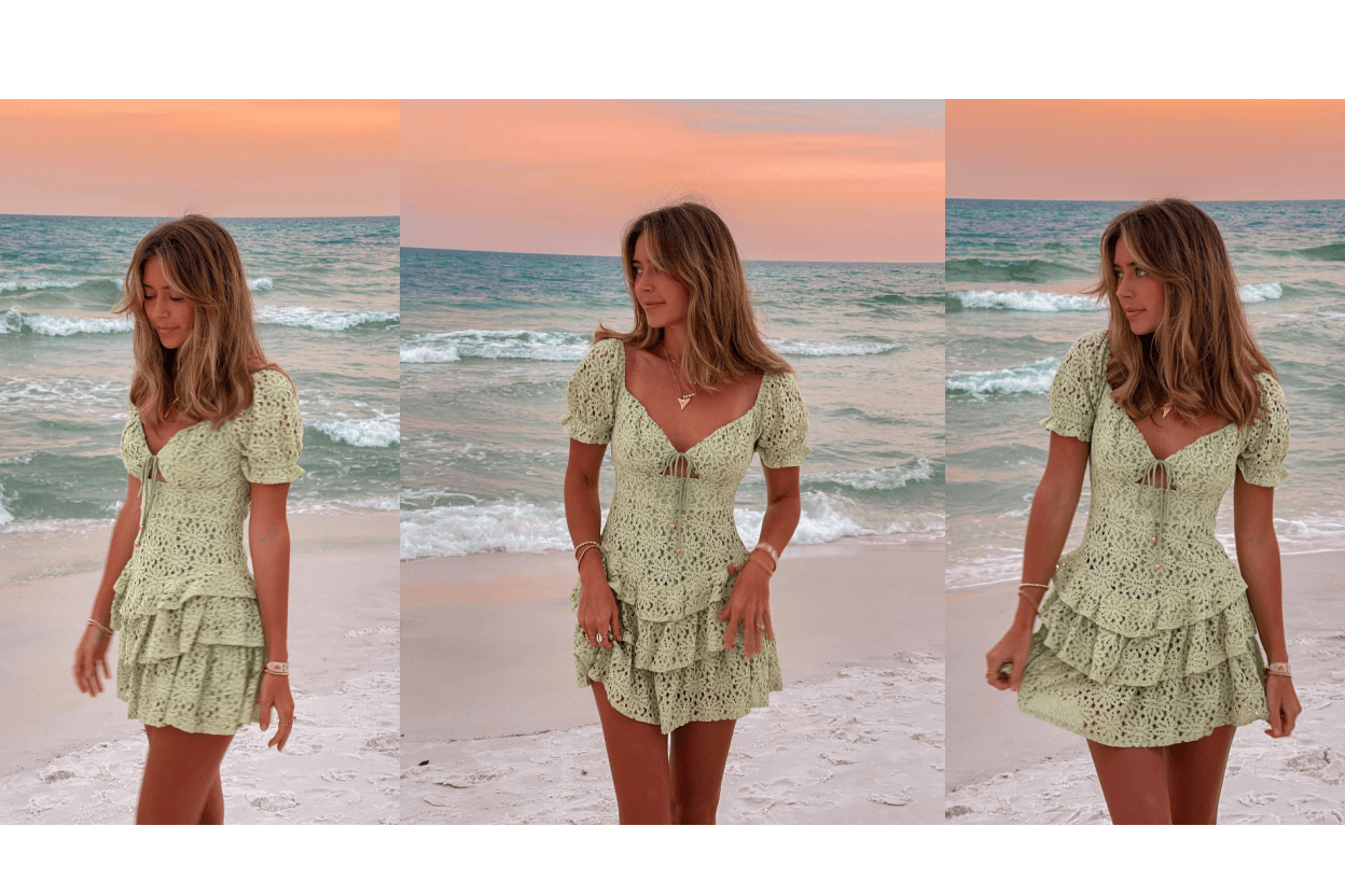 preppy beach dresses Chiffon A-Line Off-Shoulder Appliques Beach Wedding Dress  Movousdress