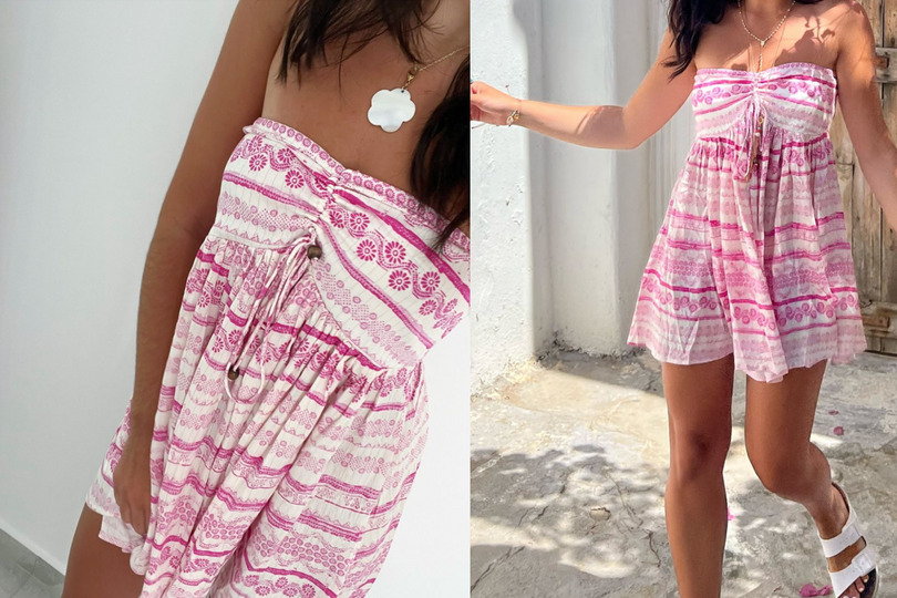 Pink Floral Mini Dress