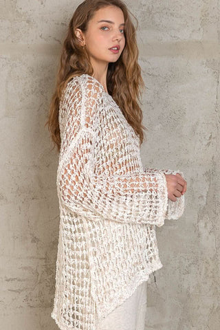 White Cover Up Top - Side View