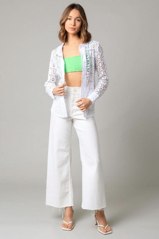 White Sheer Lace Top