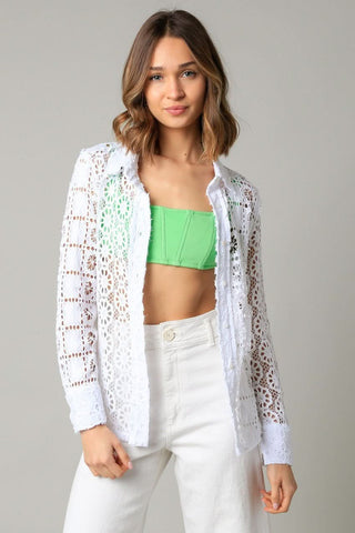 White Crochet Lace Top
