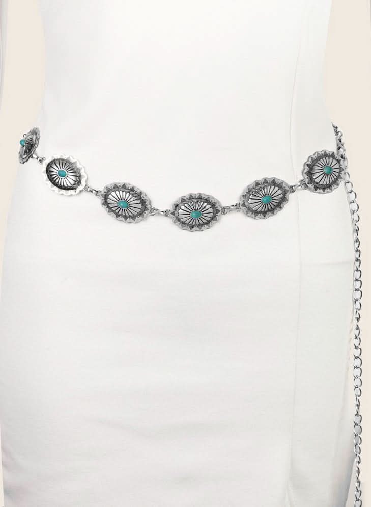 Conch ilver Chain Belt