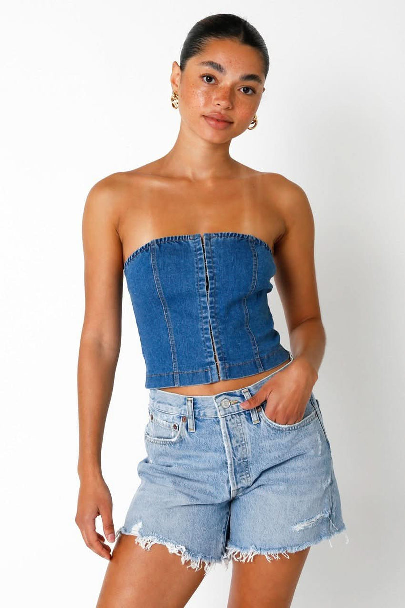 Denim Corset Top