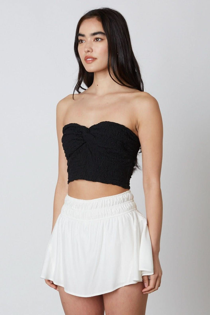 Black Twist Front Top