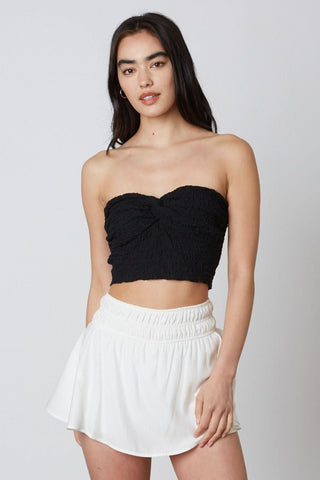 Candice Black Twist Tube Top - Front View