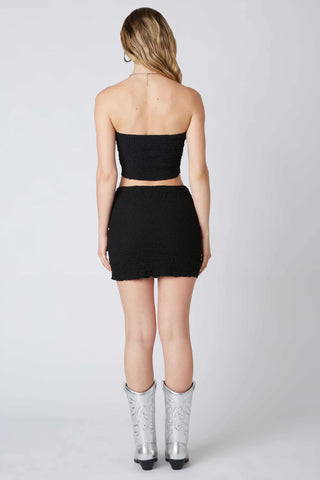 Lydia Black Mini Skirt - Back View