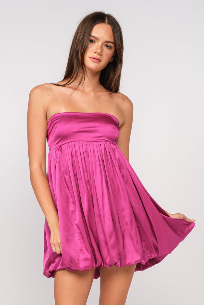 Pink Strapless Bubble Dress