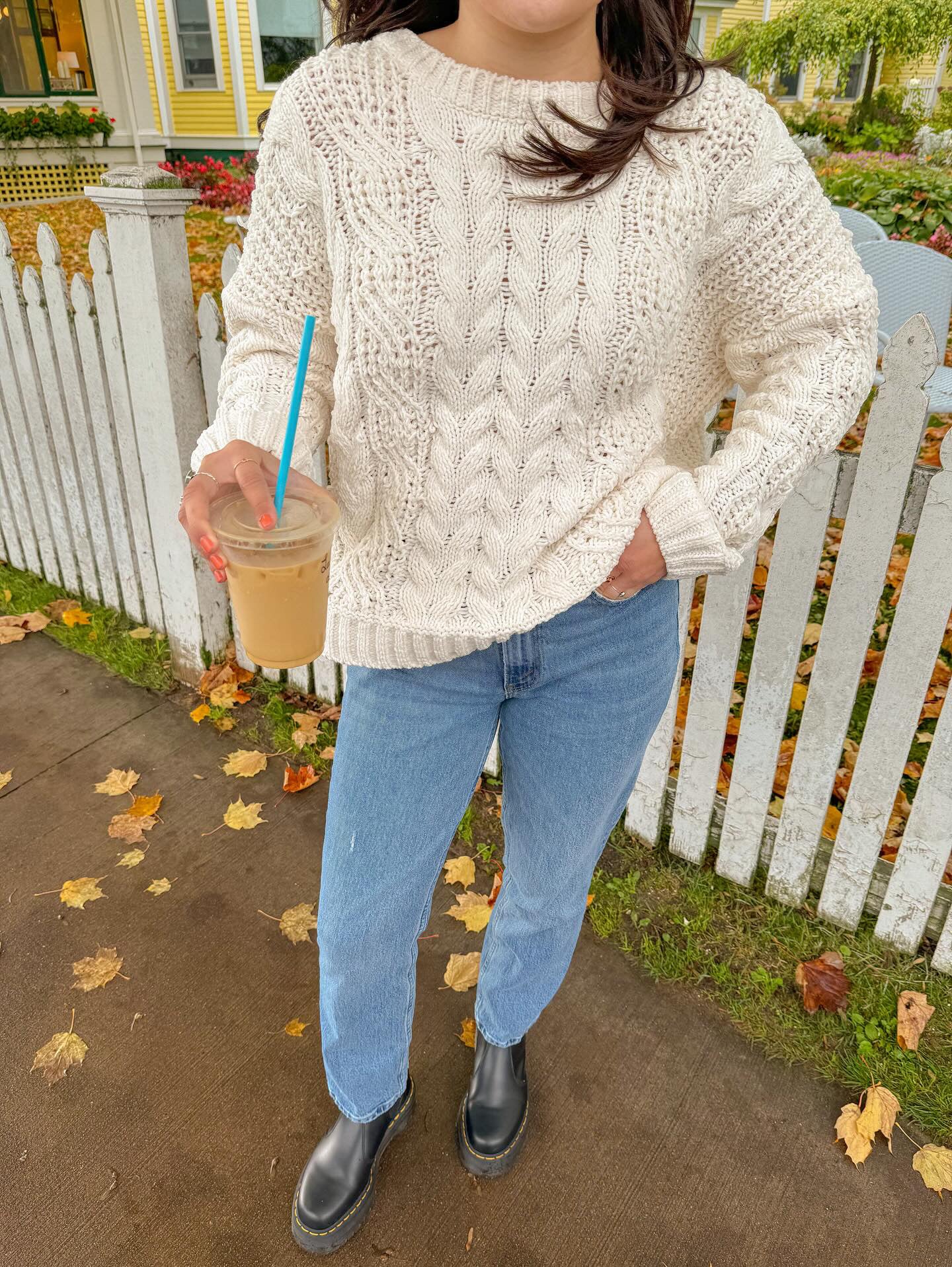 Brianna Cotton Cable Knit Sweater