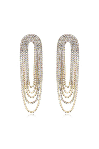 Crystal Drape Fringe Earrings -  BohoPink