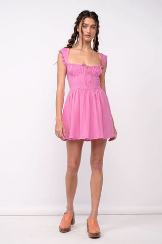 Blakely Pink Bustier Mini Dress | Boho Pink
