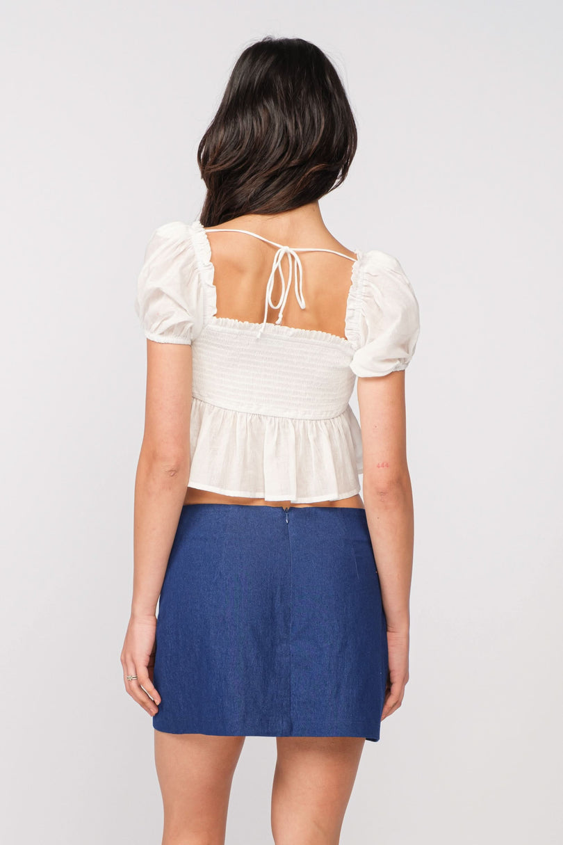 Heidi White Puff Sleeve Top