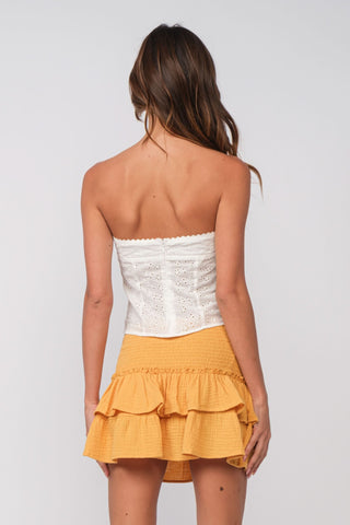 Carly White Eyelet Tube Top - Back View