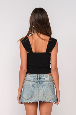 Selma Black Corset Top - Back View