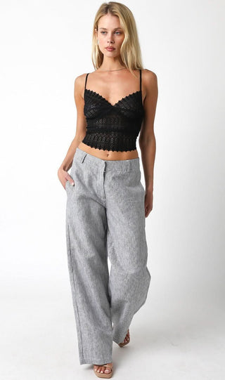 Sweet Nothing Black and White Striped Linen Pants - Outfit View
