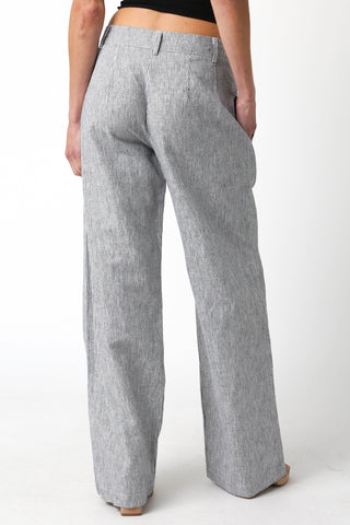 Sweet Nothing Black and White Striped Linen Pants - Back View