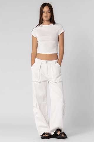 White Denim Cargo Pants 