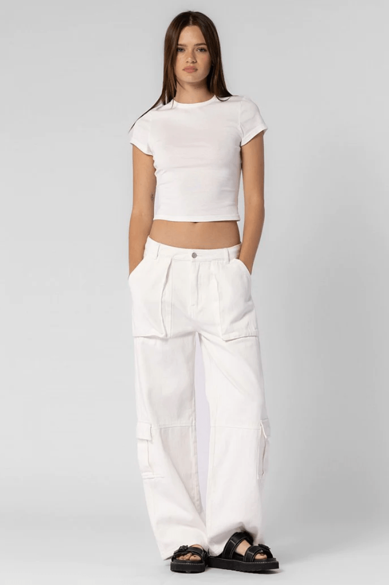 White Denim Cargo Pants 