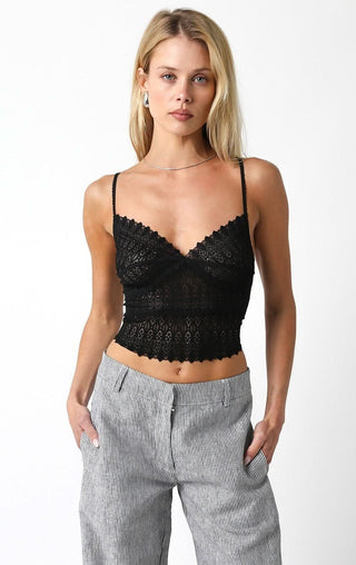 Ashtin Black Sheer Lace Crop Top from our corset tops edit
