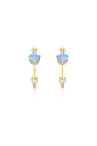 Baby Blue Opal Hoops