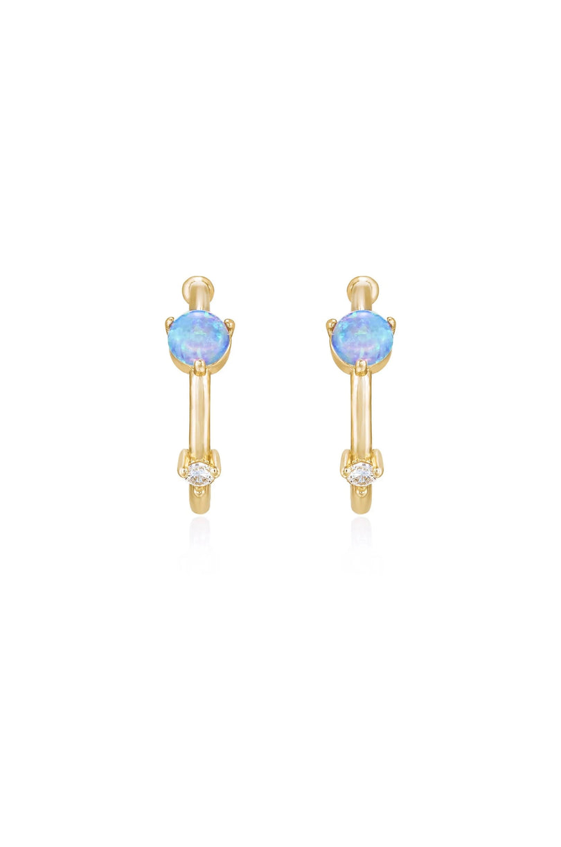 Baby Blue Opal Hoops