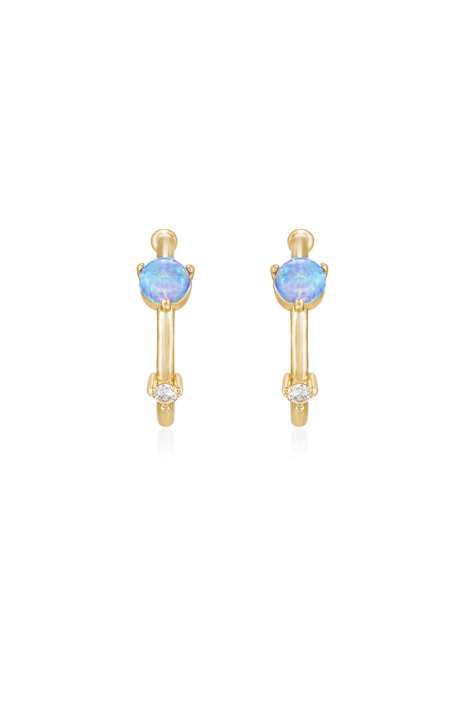 Baby Blue Opal Hoops