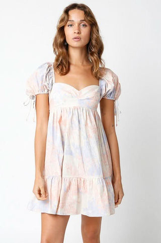 Jessie Blush and Blue Floral Babydoll Mini Dress from our babydoll dresses collecion