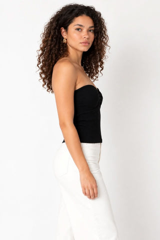 Becca Black Twist Knot Tube Top - Side View