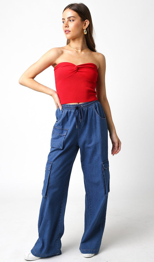 Red Twist Tube Top