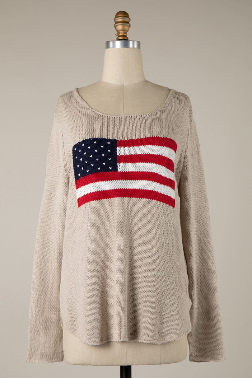Beoge American Flag Sweater Womens