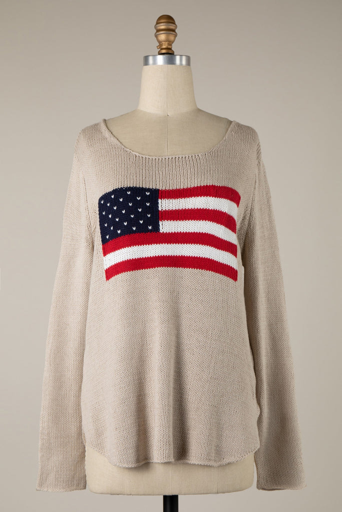 Beoge American Flag Sweater Womens