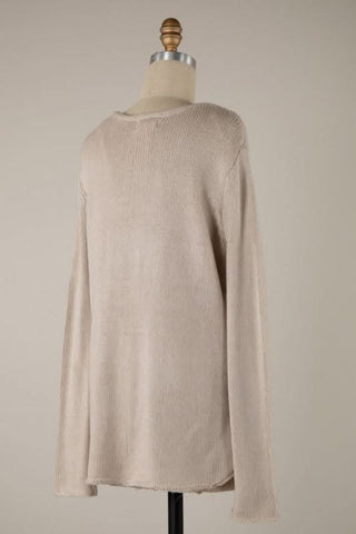 Hit The Beach Beige Lightweight Sweater - Back View