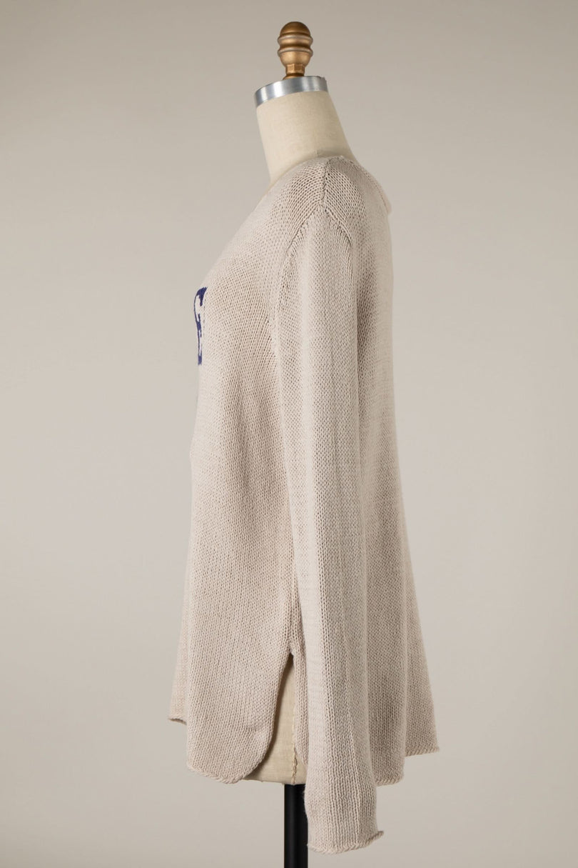 Beige Round Neck Sweater