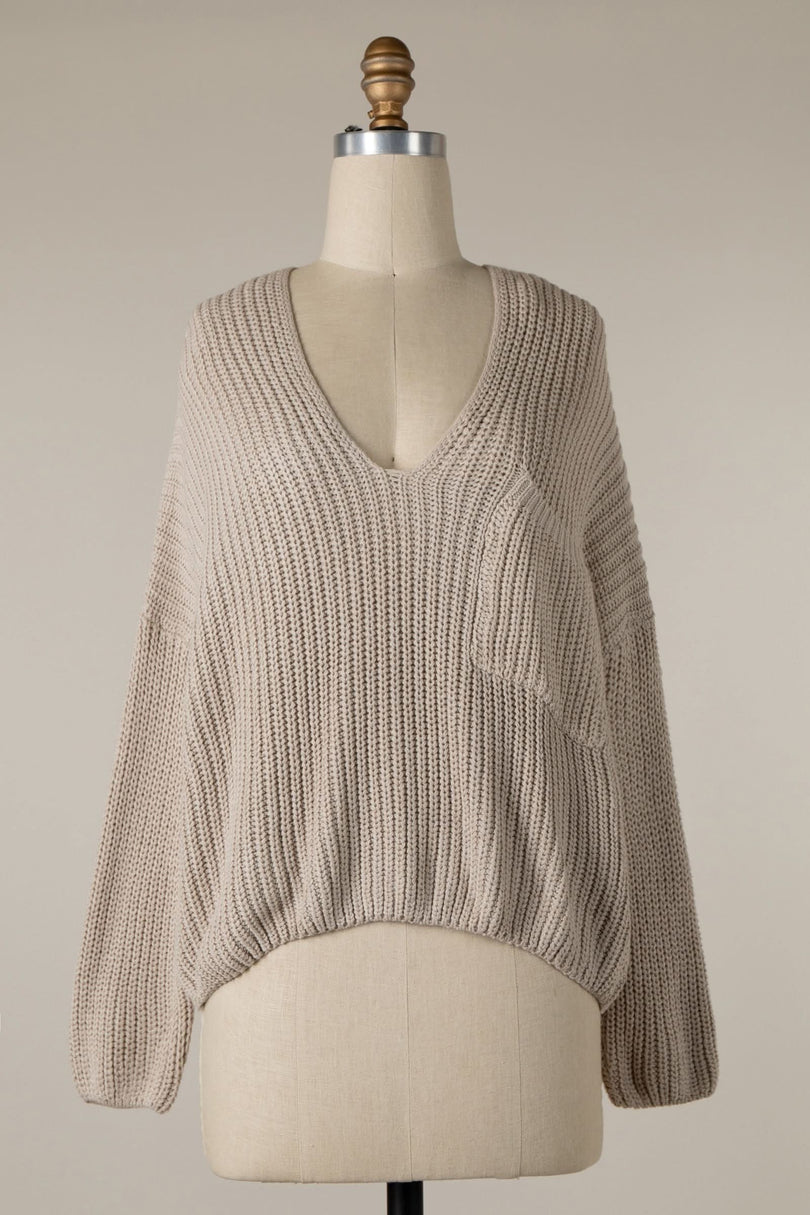 Brynn Beige V-Neck Sweater a sweater for women